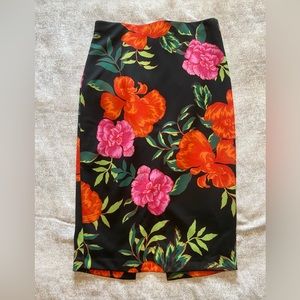 Express floral pencil skirt